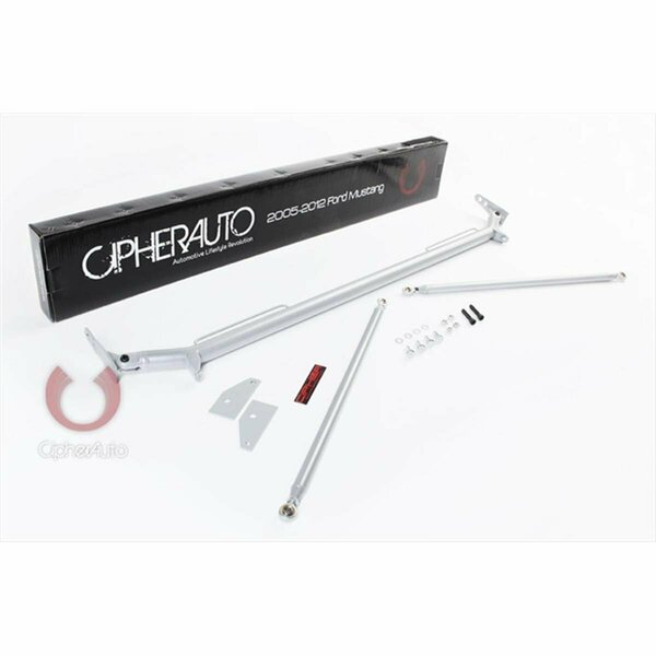 Cipher Racing Harness Bar Silver Powder Coated, 2005-2012 Ford Mustang,  CI62021